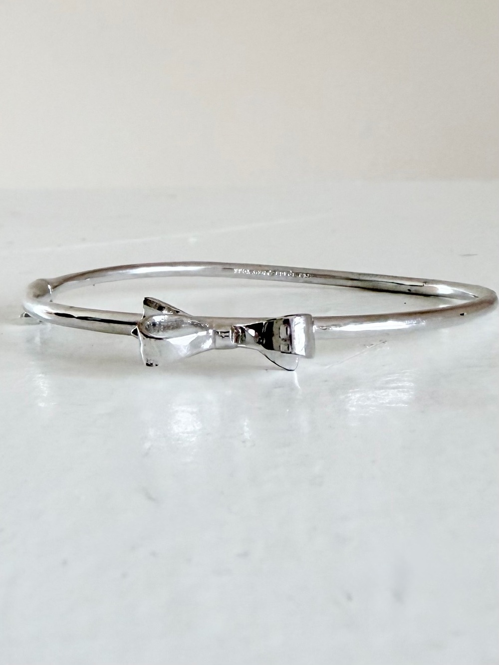 kate spade Silver Bow adjustable Bangle Bracelet